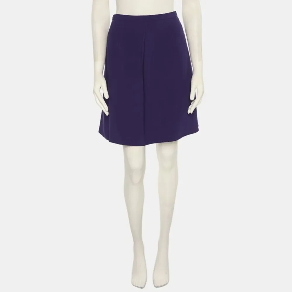 Emporio Armani Purple Crepe Fabric Mini Skirt S - Picture 2 of 7